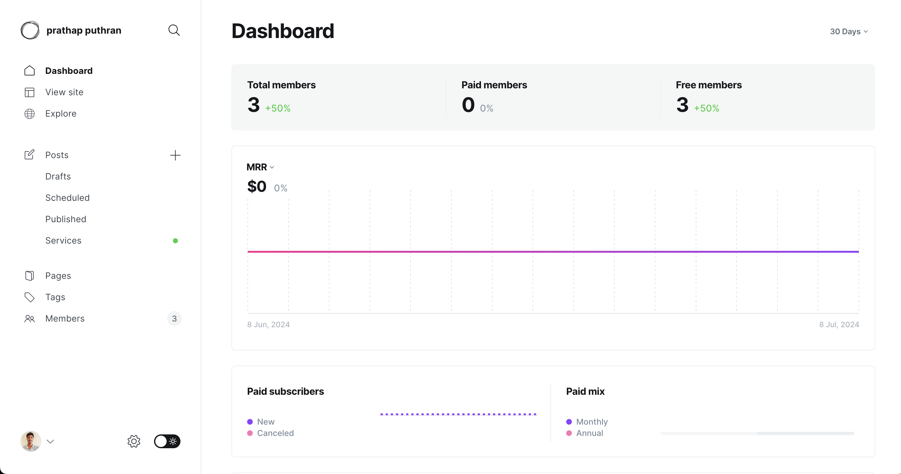 hostnode dashboard